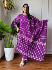 New Exclusive Collection of Hand Block Printed Stitched Cotton Suits With Cotton Dupatta in Beautiful Colours(BFSCS30)