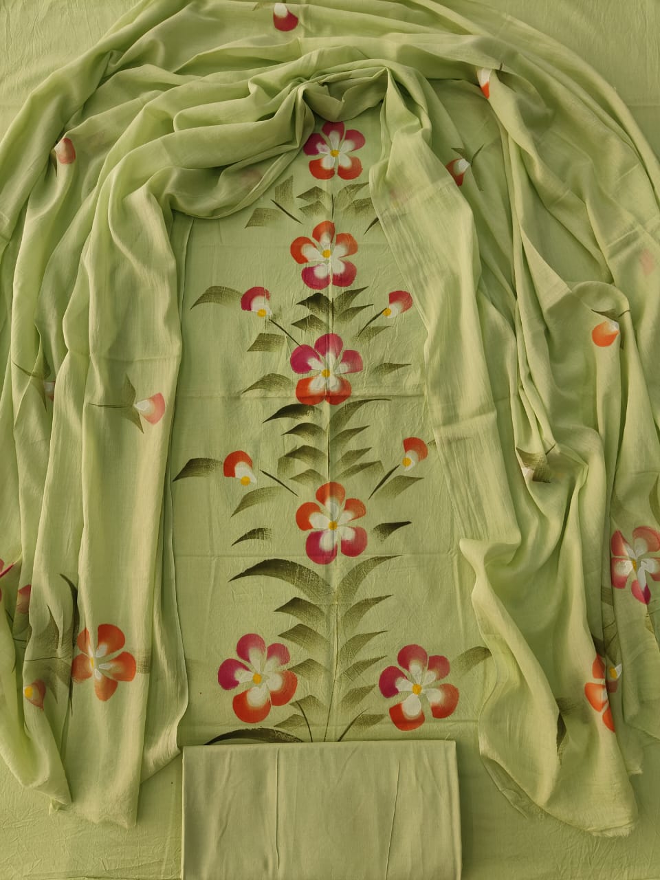 Exclusive Hand Block Cotton Suit With Cotton Dupatta(BFCOT57)