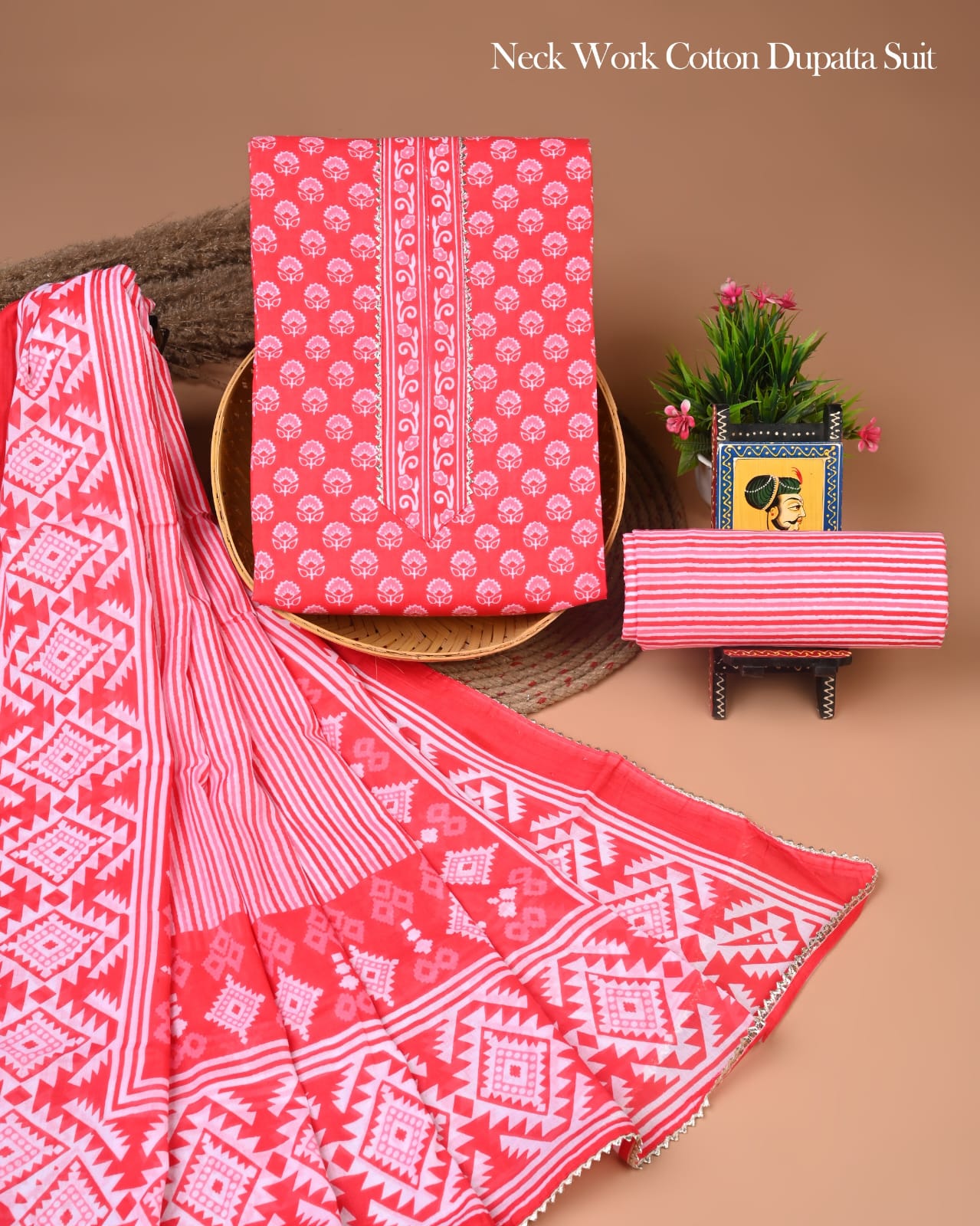 PREMIUM GOTA PATTI COTTON SUIT SET WITH COTTON DUPATTA(BFCOTGP23)