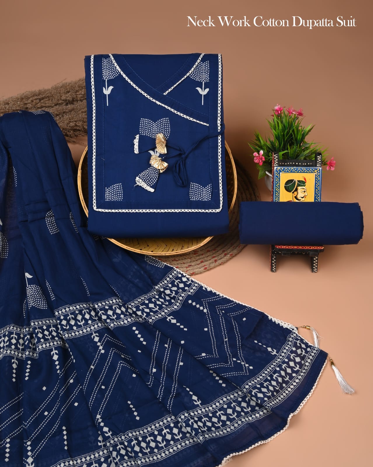 PREMIUM GOTA PATTI COTTON SUIT SET WITH COTTON DUPATTA(BFCOTGP27)