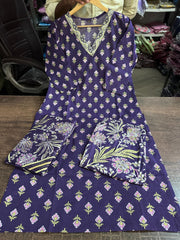 *🌹🌹Pure fine Cotton fabric Embroidery Work Kurti with Pant with cotton 100-100 Dupatta*🌹🌹
