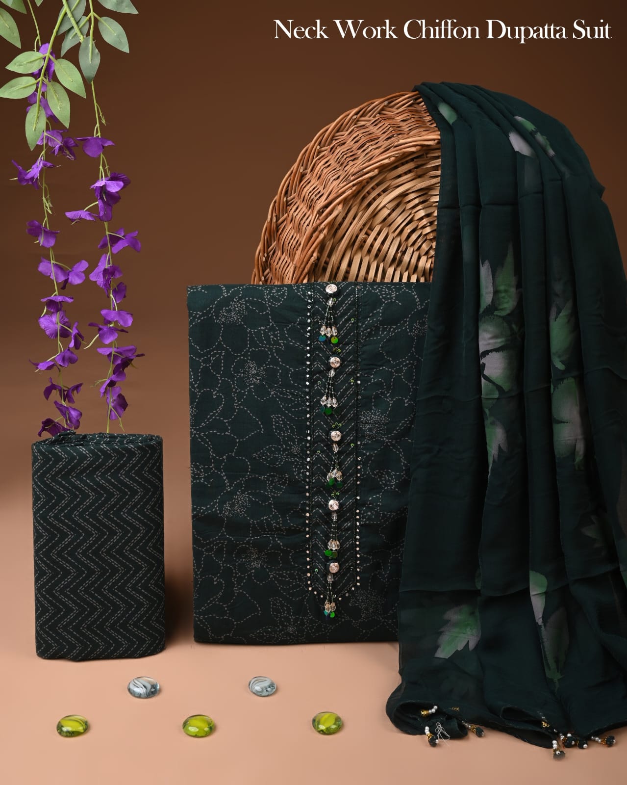 PREMIUM GOTA PATTI COTTON SUIT SET WITH CHIFFON DUPATTA