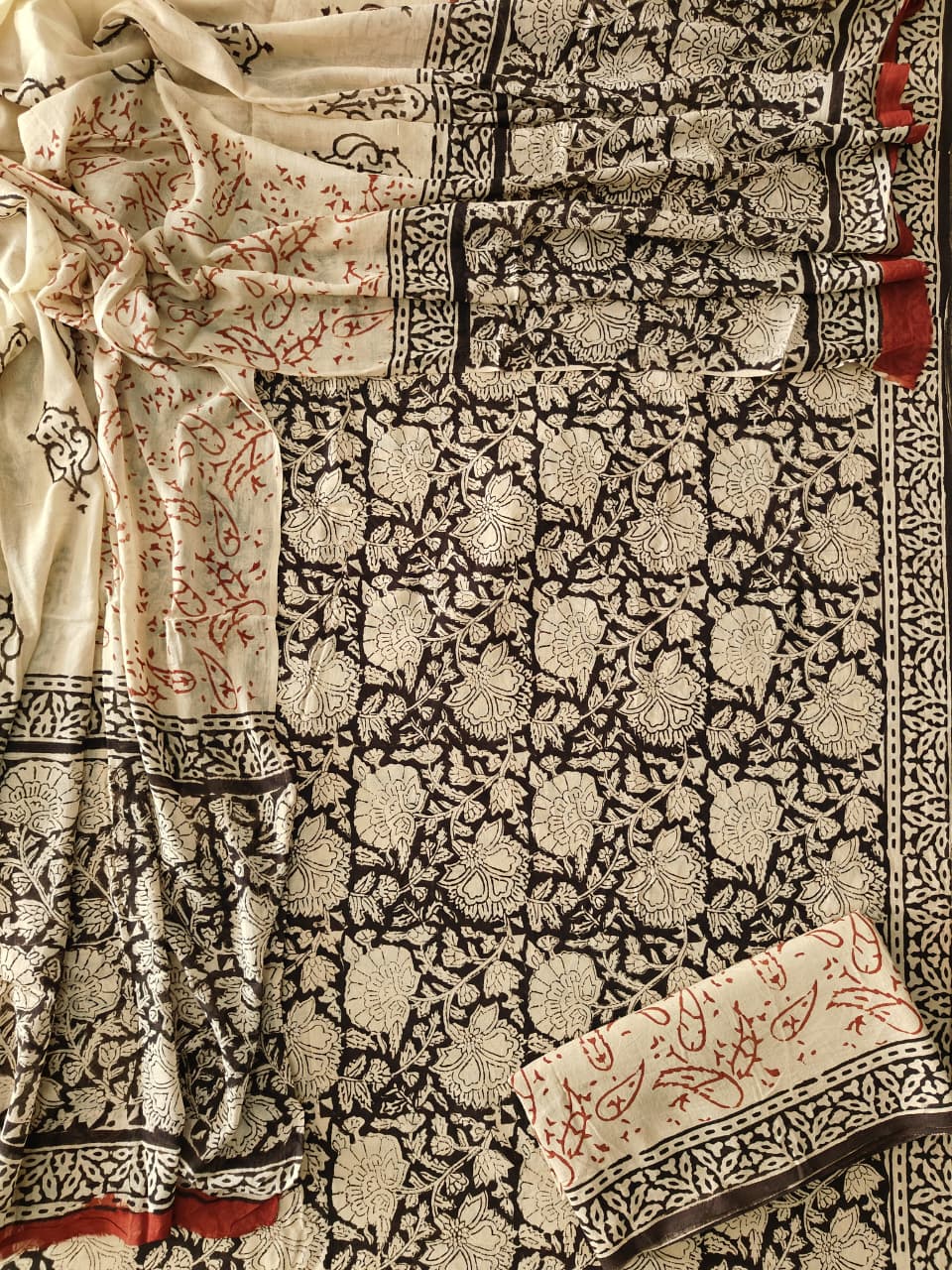 Exclusive Hand Block Cotton Suit With Cotton Dupatta(BFCOT113)