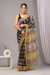 Exclusive hand Block Printed Kota Doria Saree (BFKS11)