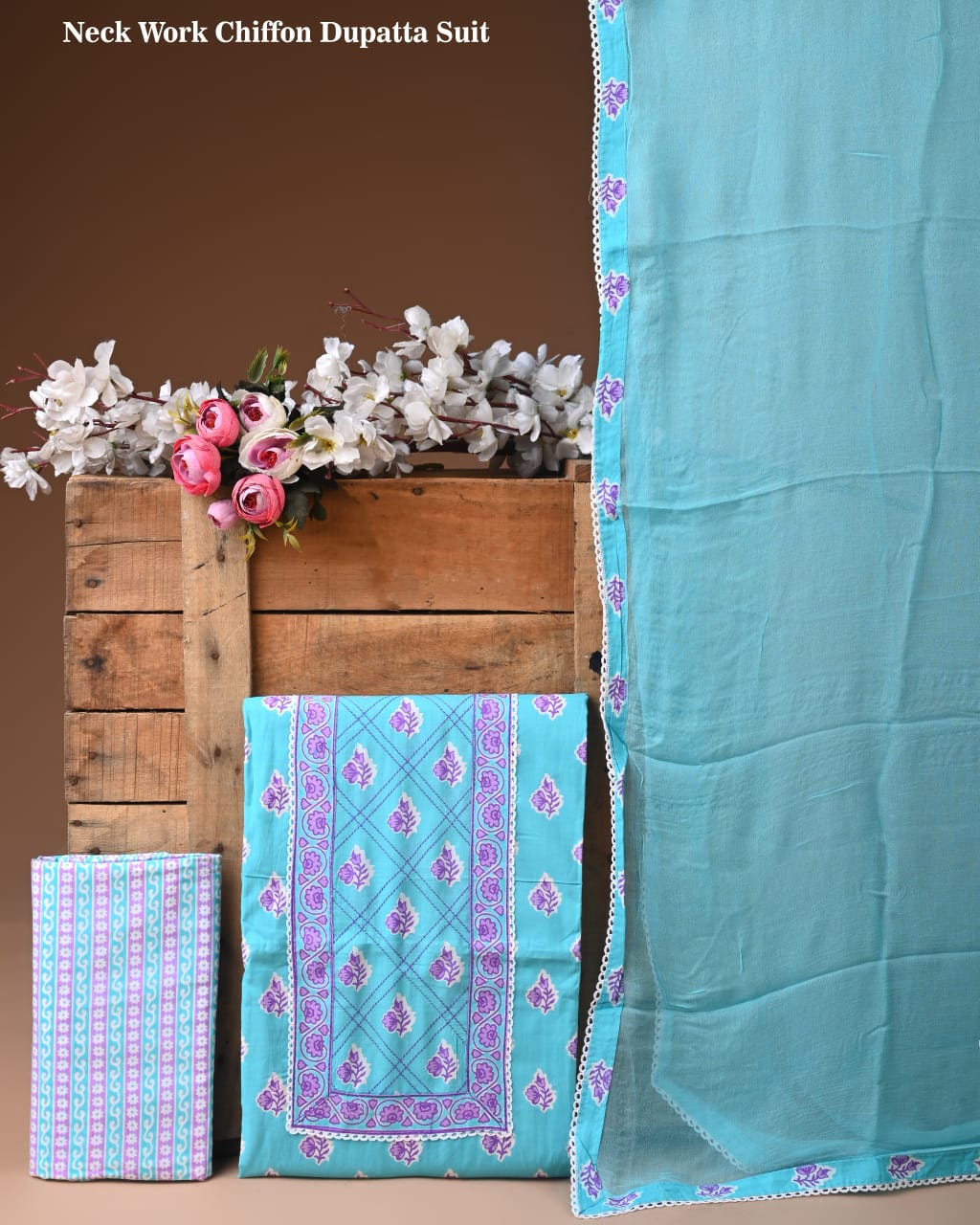 Cotton Suit with Gota Patti Work & Chiffon Dupatta – Ethnic Wear for Women