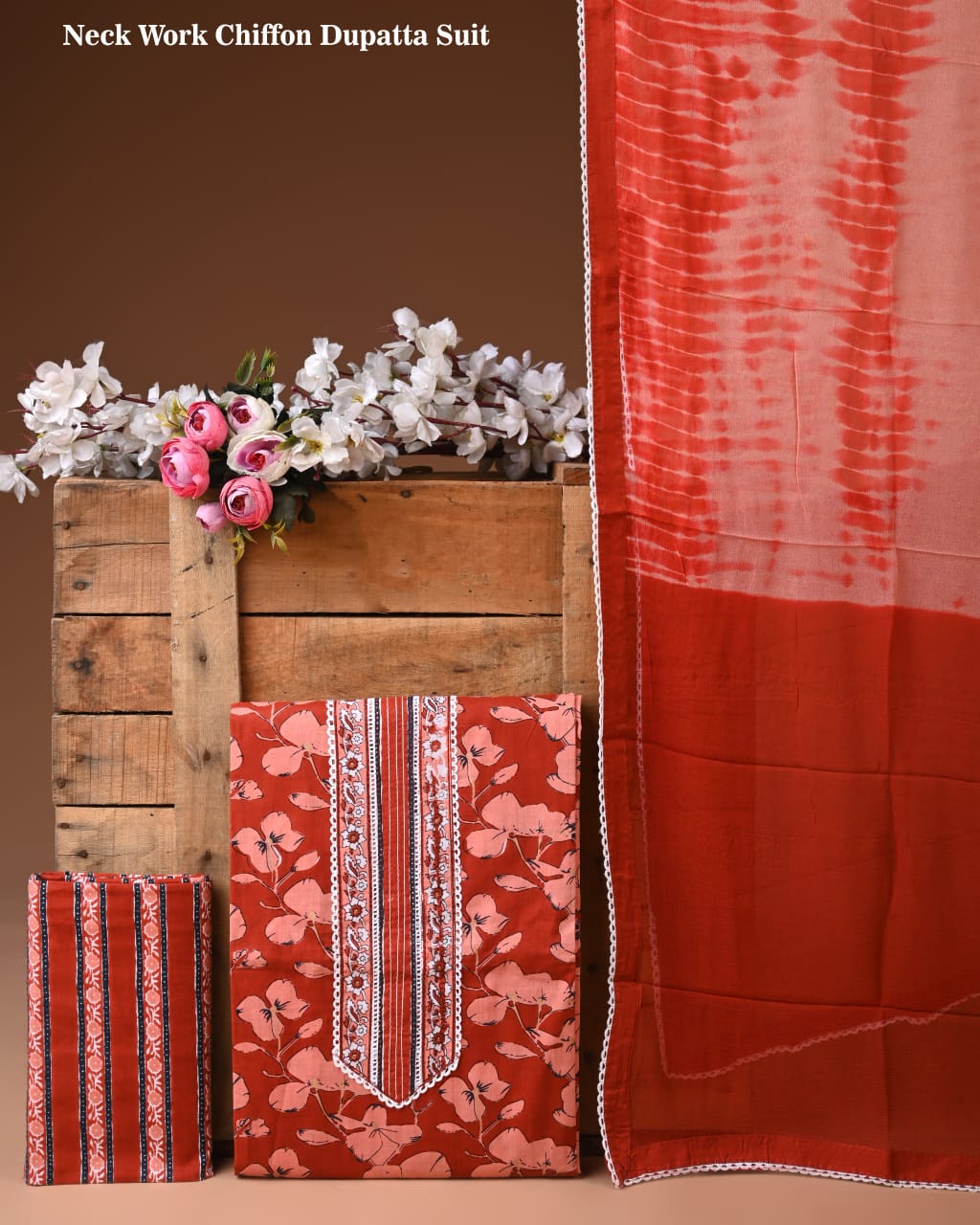 Cotton Suit with Gota Patti Work & Chiffon Dupatta – Ethnic Wear for Women