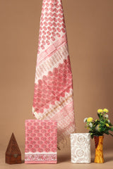 Hand Block Printed Cotton Suit With Chnaderi Dupatta Suit Sets