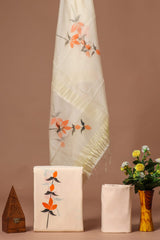 Elegant Hand Block Printed Cotton Suit With Organza Dupatta(BFOR26)