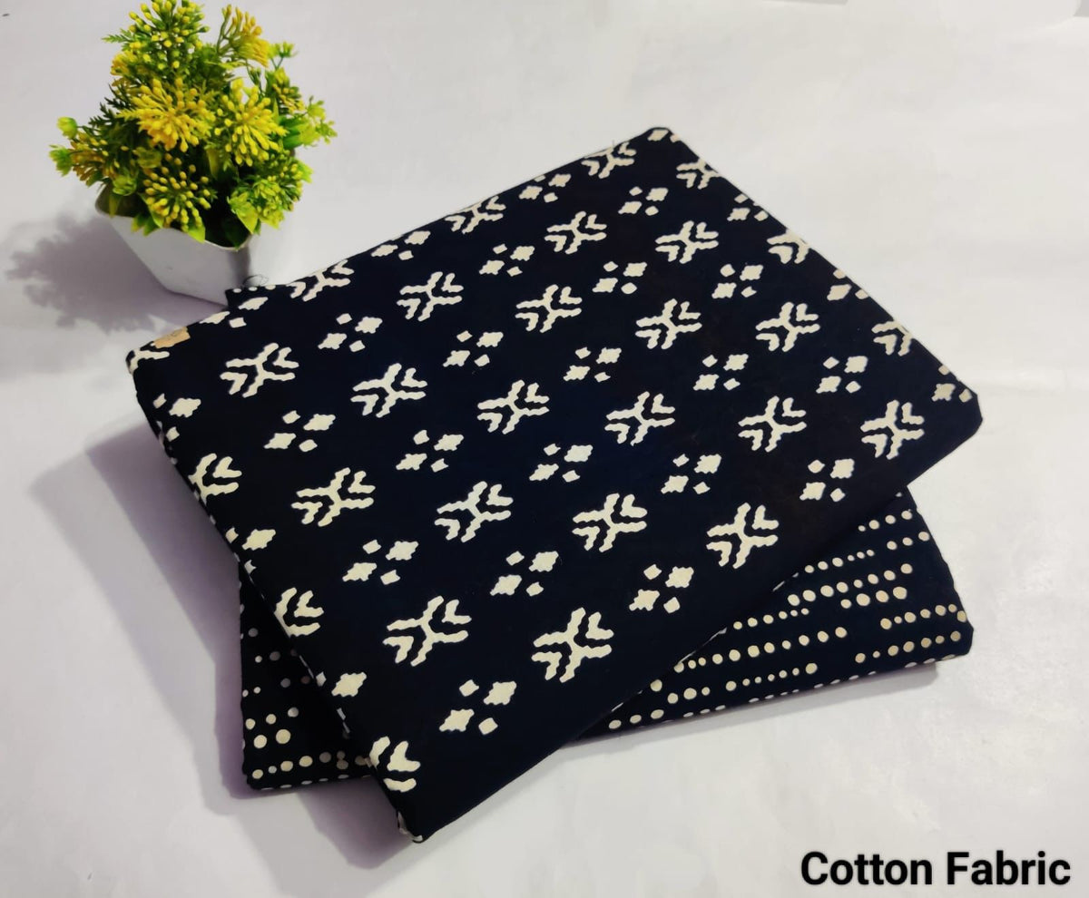 Premium Hand Block Printed Cotton Suit Top And Bottom Set (BFTB32)