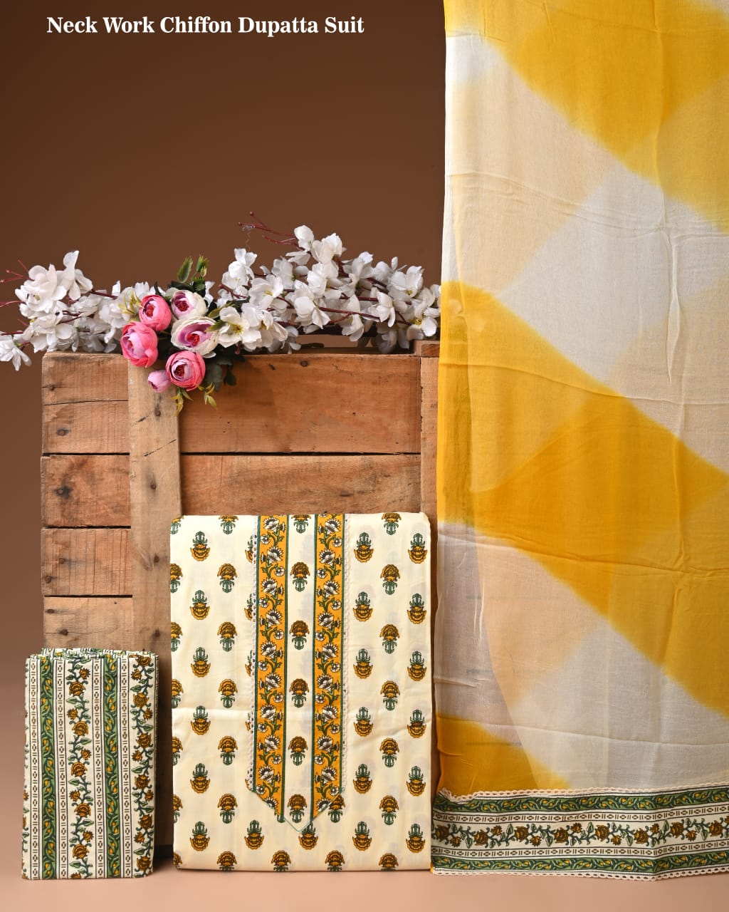 Cotton Suit with Gota Patti Work & Chiffon Dupatta – Ethnic Wear for Women