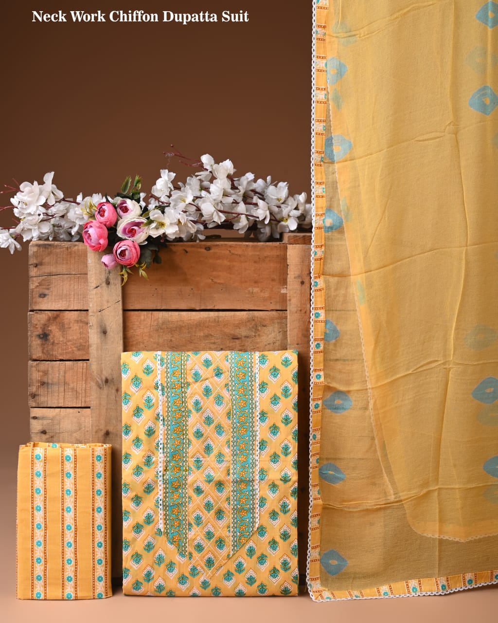 Cotton Suit with Gota Patti Work & Chiffon Dupatta – Ethnic Wear for Women