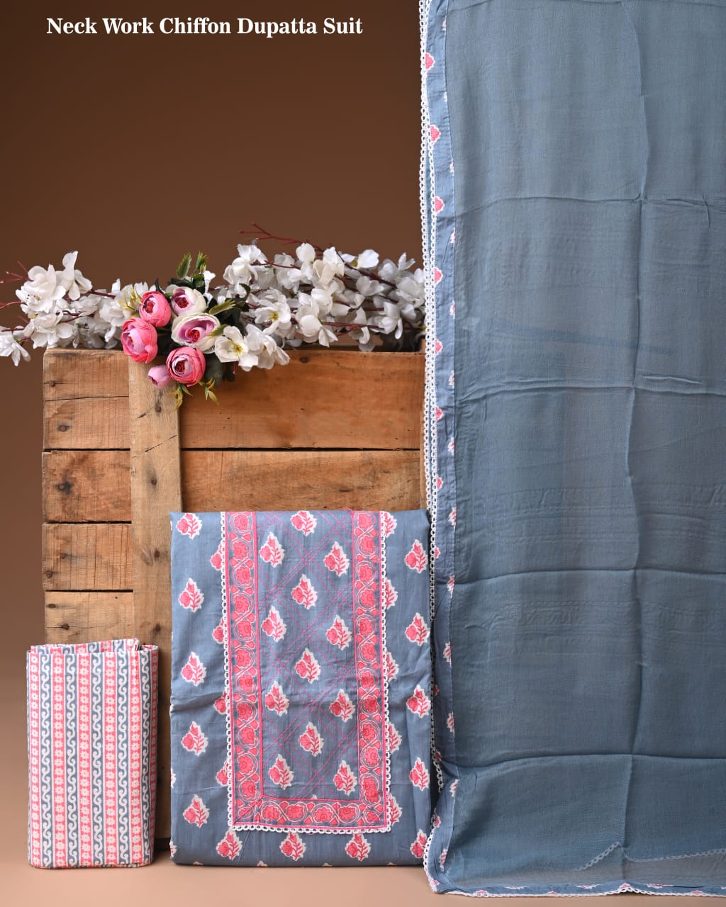 Cotton Suit with Gota Patti Work & Chiffon Dupatta – Ethnic Wear for Women
