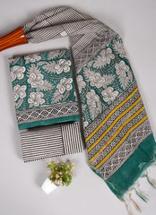 Hand Block Printed Cotton Suit With Chnaderi Dupatta Suit Sets