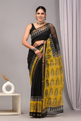 Exclusive hand Block Printed Kota Doria Saree (BFKS09)