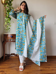 New Exclusive Collection of Hand Block Printed Stitched Cotton Suits With Cotton Dupatta in Beautiful Colours (BFSCS10)