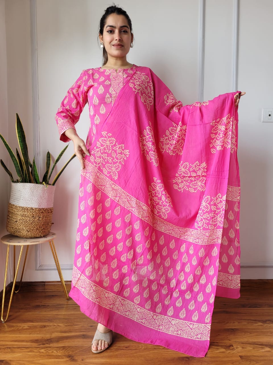 New Exclusive Collection of Hand Block Printed "Stitched" Cotton Suits With Cotton Dupatta in Beautiful Colours (BFSCS03)