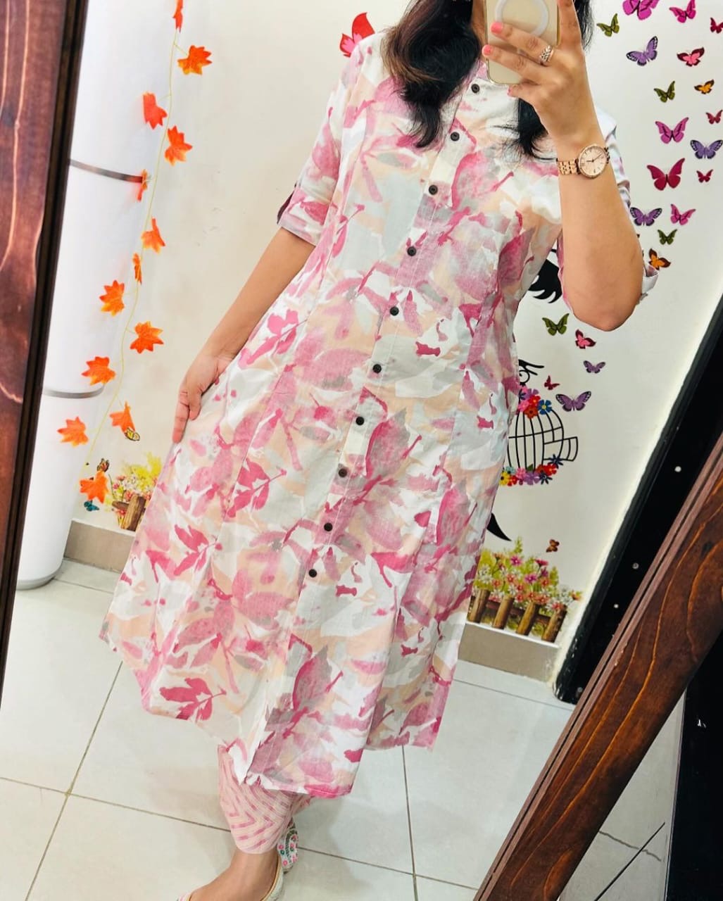 Launching Designer Co-erd set in Aline kurti pattern paired with Ankle length pant