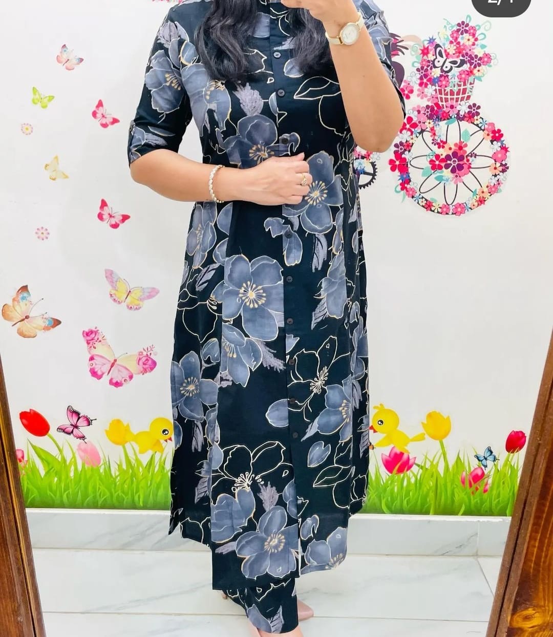 Launching Designer Co-erd set in Aline kurti pattern paired with Ankle length pant
