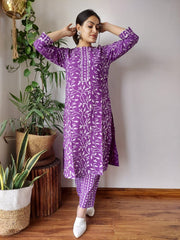New Exclusive Hand  block printed Stitched Cotton  Kurtis with Pant