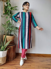 New Exclusive Hand  block printed Stitched Cotton  Kurtis with Pant
