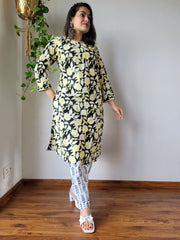 New Exclusive Hand  block printed Stitched Cotton  Kurtis with Pant