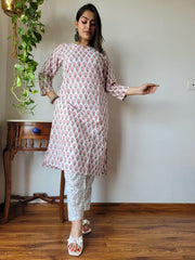 New Exclusive Hand  block printed Stitched Cotton  Kurtis with Pant
