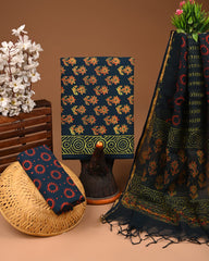 Premium Sanganeri Printed Cotton Suit With Kota Doria Dupatta
