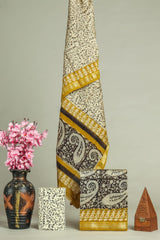 Premium Hand Block Printed Maheshwari Silk Suit(BFMAH42)