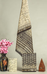 Premium Hand Block Printed Maheshwari Silk Suit(BFMAH44)