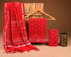 Premium Hand Block Printed  Lilen Suit With Lilen Dupatta