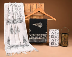 Premium Hand Block Printed Lilen Suit With Lilen Dupatta