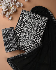 PREMIUM GOTA PATTI COTTON SUIT SET WITH CHIFFON DUPATTA(BSCOTGC40)