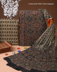 Exclusive Hand Block Cotton Suit With Cotton Dupatta