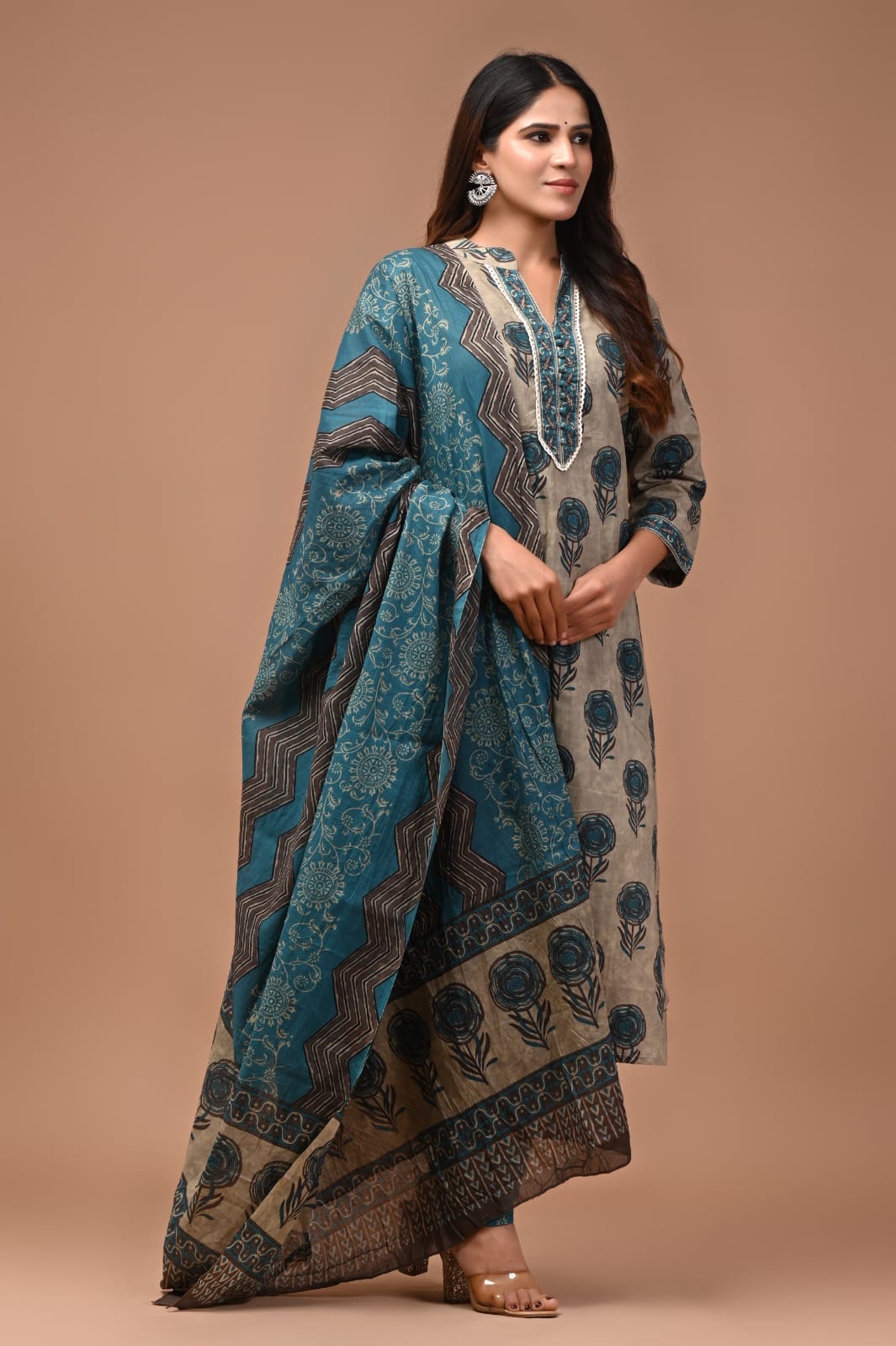 *All New Exclusive Collection of Hand Block Printed "Stitched" Cotton Suits With Cotton Dupatta in Beautiful Colours*