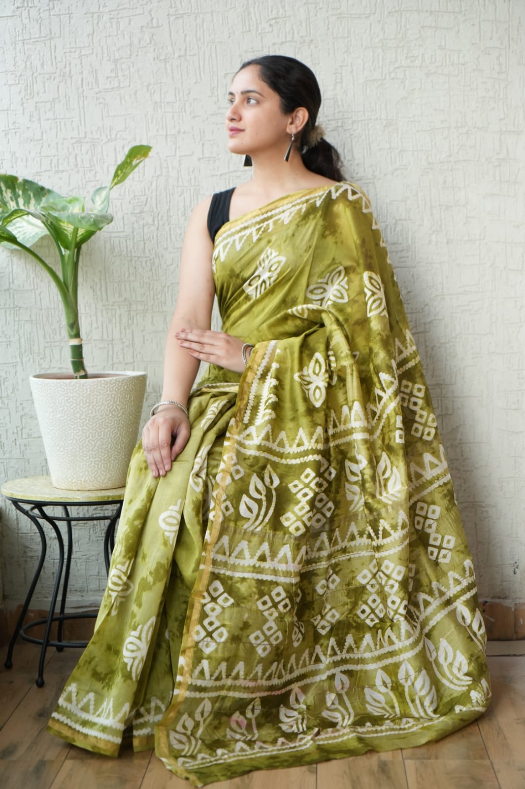 New Designer Hand Block Print Chanderi Silk Saree(BFCS59)