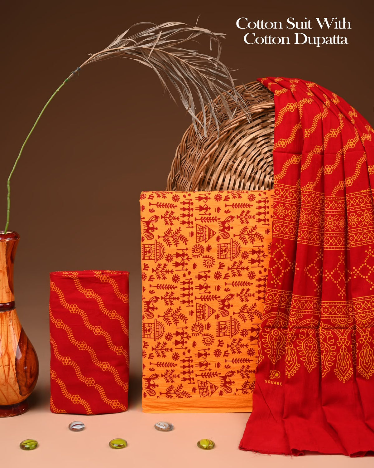Exclusive Hand Block Cotton Suit With Cotton Dupatta