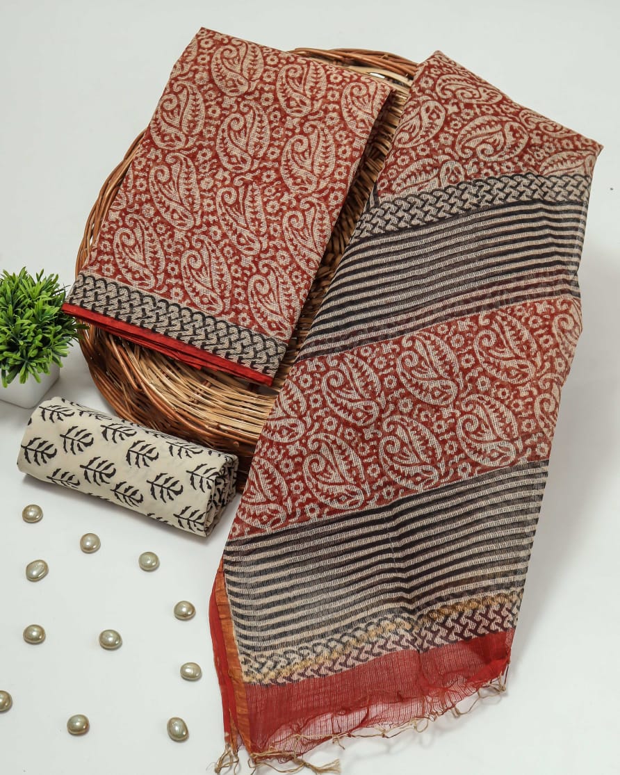 Premium Sanganeri Printed kota Suit With Kota Doria Duppta(BFFKO88)