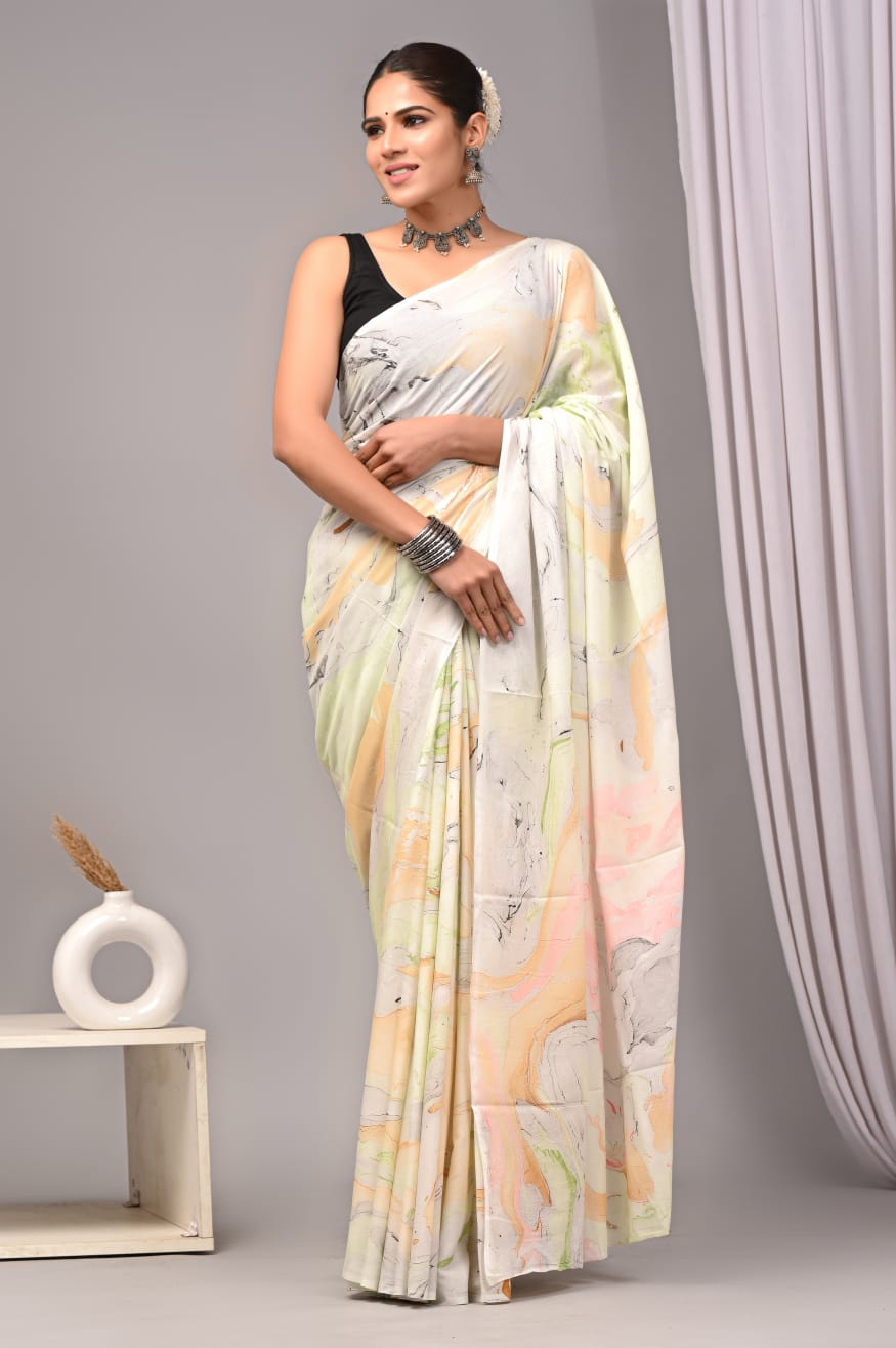 Traditional Authentic Hand Block Printed Pure Organic Cotton Sarees With matching Blouse