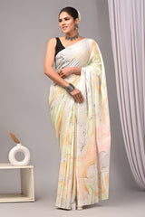 Traditional Authentic Hand Block Printed Pure Organic Cotton Sarees With matching Blouse