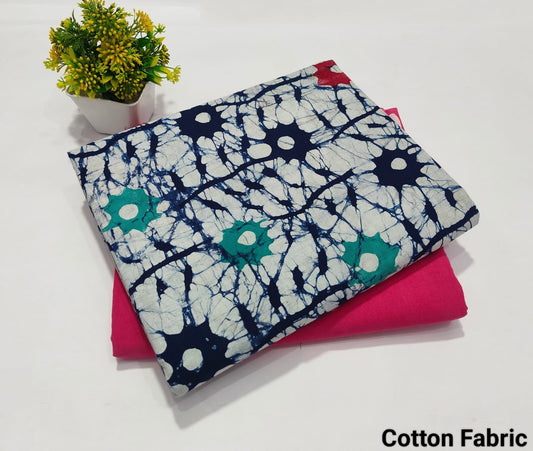 Blue Tie Dye Cotton Fabric – Batik Style Cotton Material (BFTB45)