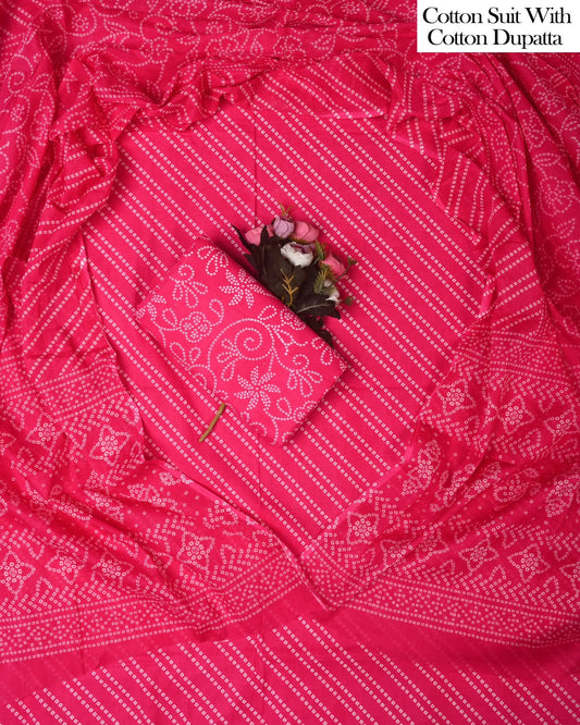 Exclusive Hand Block Cotton Suit With Cotton Dupatta(BFCOT153)