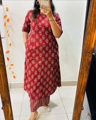 Launching designer Co-erd set in Aline pattern paried with Ankle length pant