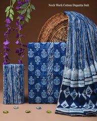 PREMIUM GOTA PATTI COTTON SUIT SET WITH COTTON DUPATTA(BFCOTGH96)
