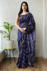 New Designer Hand Block Print Maheshwari Silk Saree (BFMSARE25)