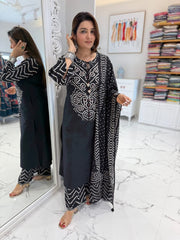 Pure fine Cotton fabric  Bhandej Print suit