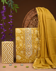 PREMIUM GOTA PATTI COTTON SUIT SET WITH CHIFFON DUPATTA(BSCOTGC55)