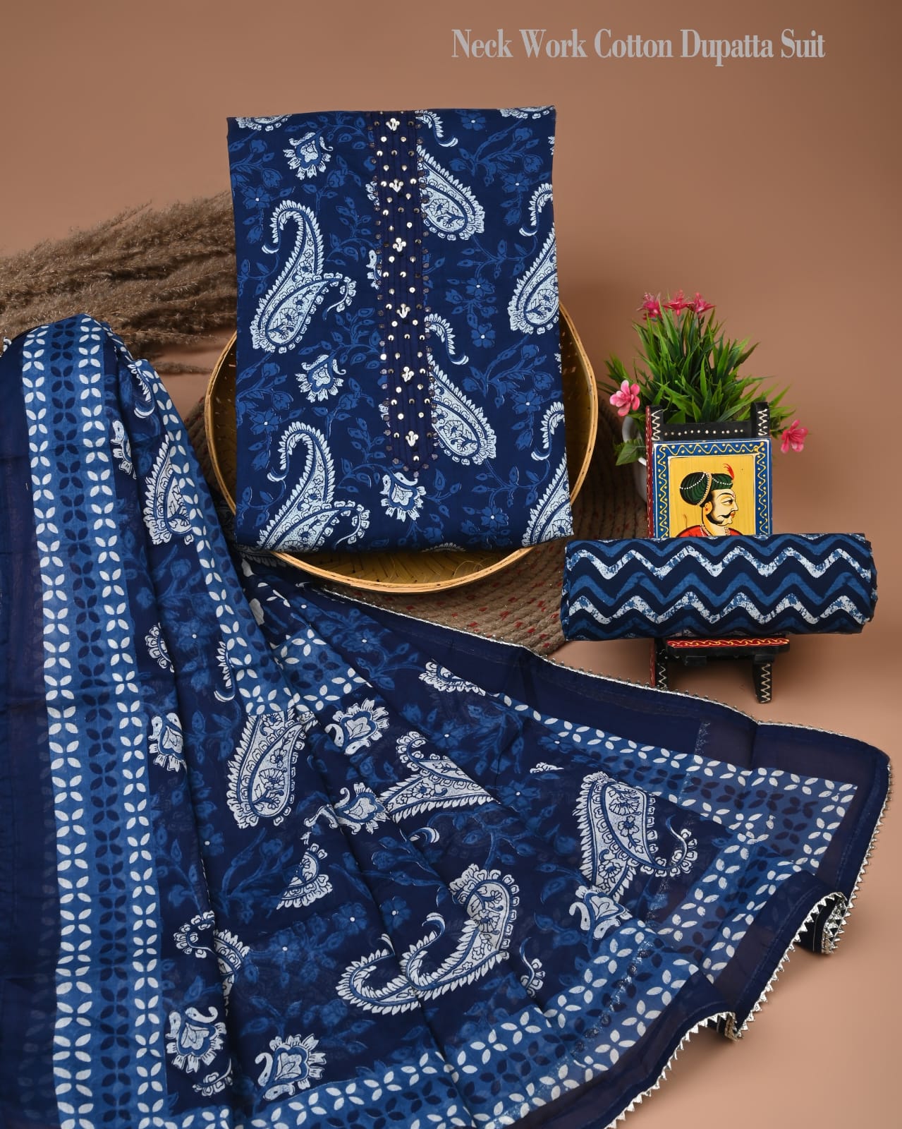PREMIUM GOTA PATTI COTTON SUIT SET WITH COTTON DUPATTA(BFCOTGP24)