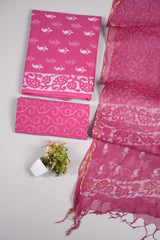 Premium Sanganeri Printed Cotton Suit With Kota Doria Duppta(BFCOTKD29)