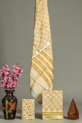 Premium Hand Block Printed Maheshwari Silk Suit(BFMAH57)