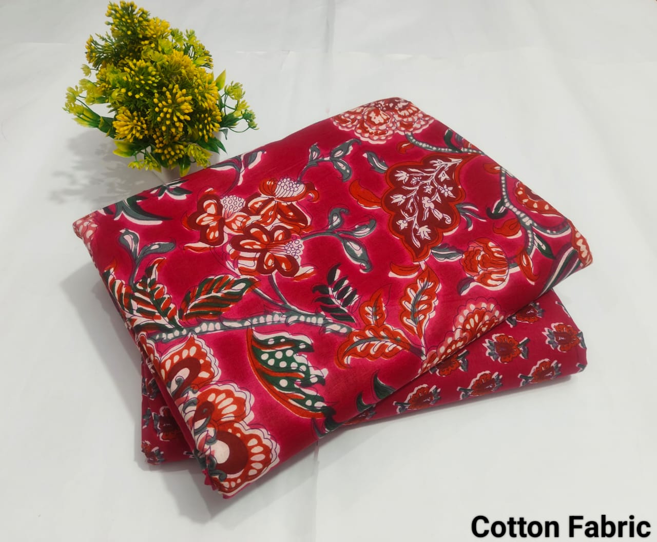 Pink Floral Printed Cotton Fabric – Elegant Ethnic Dress Material (BFTB68)